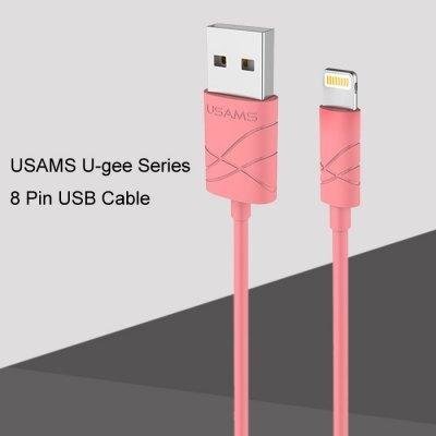 Usamsi kaabel U-GEE Silicone Lightning-USB 1m, punane hind ja info | Mobiiltelefonide kaablid | kaup24.ee