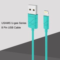 Usams US-SJ042 U-Gee Pro PVC Универсальный Lightning на USB 1m Кабель Данных и Быстрого 2A Заряда Зеленый цена и информация | Кабели для телефонов | kaup24.ee