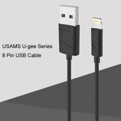 Usamsi kaabel U-GEE Silicone Lightning-USB 1m, must цена и информация | Кабели для телефонов | kaup24.ee