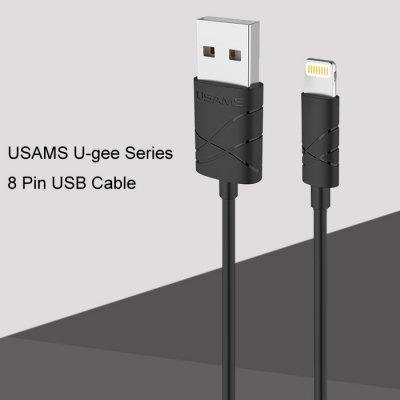 Usamsi kaabel U-GEE Silicone Lightning-USB 1m, must hind ja info | Mobiiltelefonide kaablid | kaup24.ee