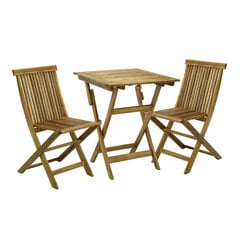 Мебель для балкона Finlay, стол и 2 стула (340030238), 60x60xH72см, коричневая цена и информация | Комплекты уличной мебели | kaup24.ee