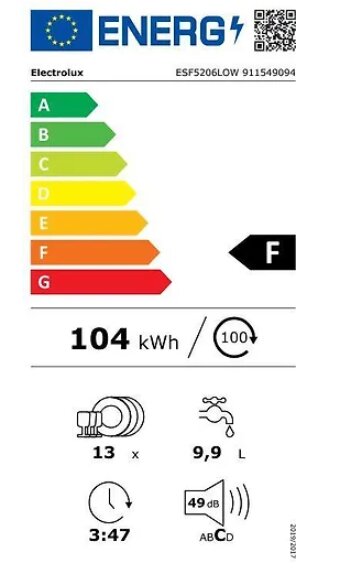 Electrolux ESF5206LOW Vapaasti sijoitettava Astianpesukone цена и информация | Nõudepesumasinad | kaup24.ee