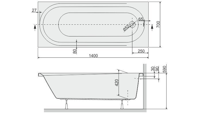 Vann Sanplast Idea IDEA-WP hind ja info | Vannid | kaup24.ee