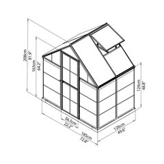 Alumiinium kasvuhoone Hybrid 2,33m2 цена и информация | Теплицы | kaup24.ee