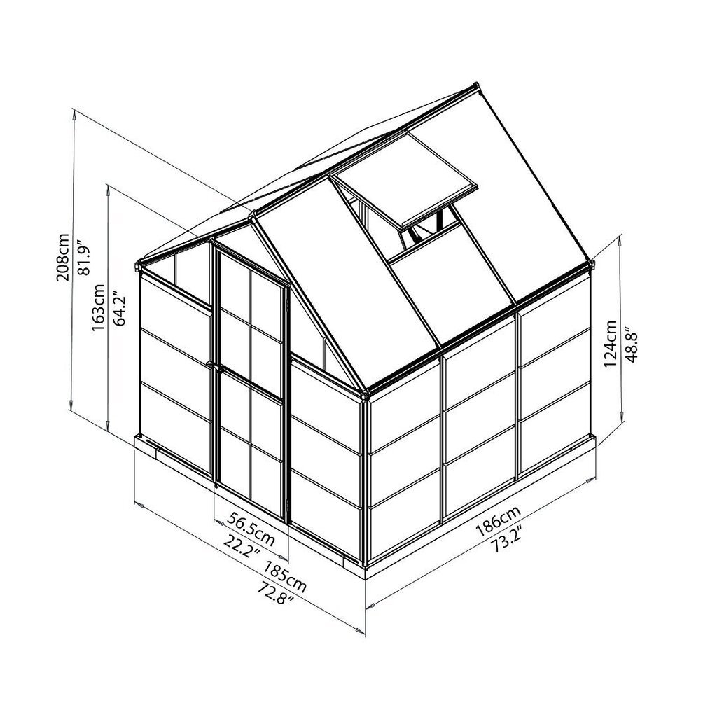 Alumiinium kasvuhoone Hybrid 3,44m2 hind ja info | Kasvuhooned | kaup24.ee