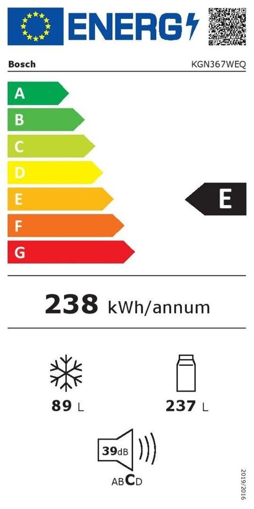 Külmik Bosch KGN367WEQ, 186 cm NoFrost, valge цена и информация | Külmkapid | kaup24.ee