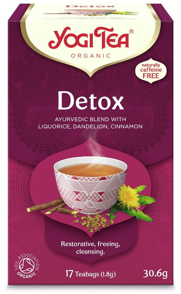 Ökoloogiline tee Yogi Tea Detox 17 pakki, 36,6 g цена и информация | Tee | kaup24.ee