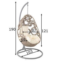 Ripptool RONDO 103x103xH190cm, helehall nöörpunutis hind ja info | Aiatoolid | kaup24.ee