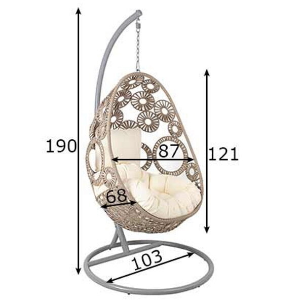 Ripptool RONDO 103x103xH190cm, helehall nöörpunutis hind ja info | Aiatoolid | kaup24.ee