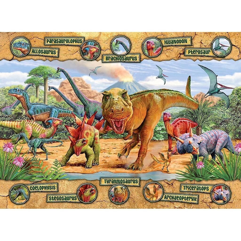 Ravensburger pusle 100 tk Dinosaurused hind ja info | Pusled | kaup24.ee