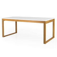 Обеденный стол Birka, белый/дуб цена и информация | Кухонные и обеденные столы | kaup24.ee
