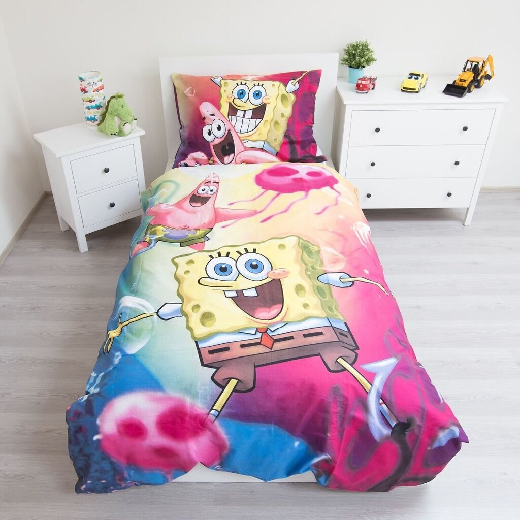 Voodipesukomplekt Sponge Bob, 140 x 200 cm + padjapüür 70 x 90 cm hind ja info | Beebide ja laste voodipesu | kaup24.ee