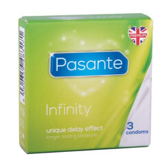 Pasante Infinity ejakulatsiooni viivitavad kondoomid 3 tk. hind ja info | Kondoomid | kaup24.ee