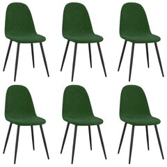 Valgomojo kėdės, 6vnt., tamsiai žalios spalvos цена и информация | Стулья для кухни и столовой | kaup24.ee