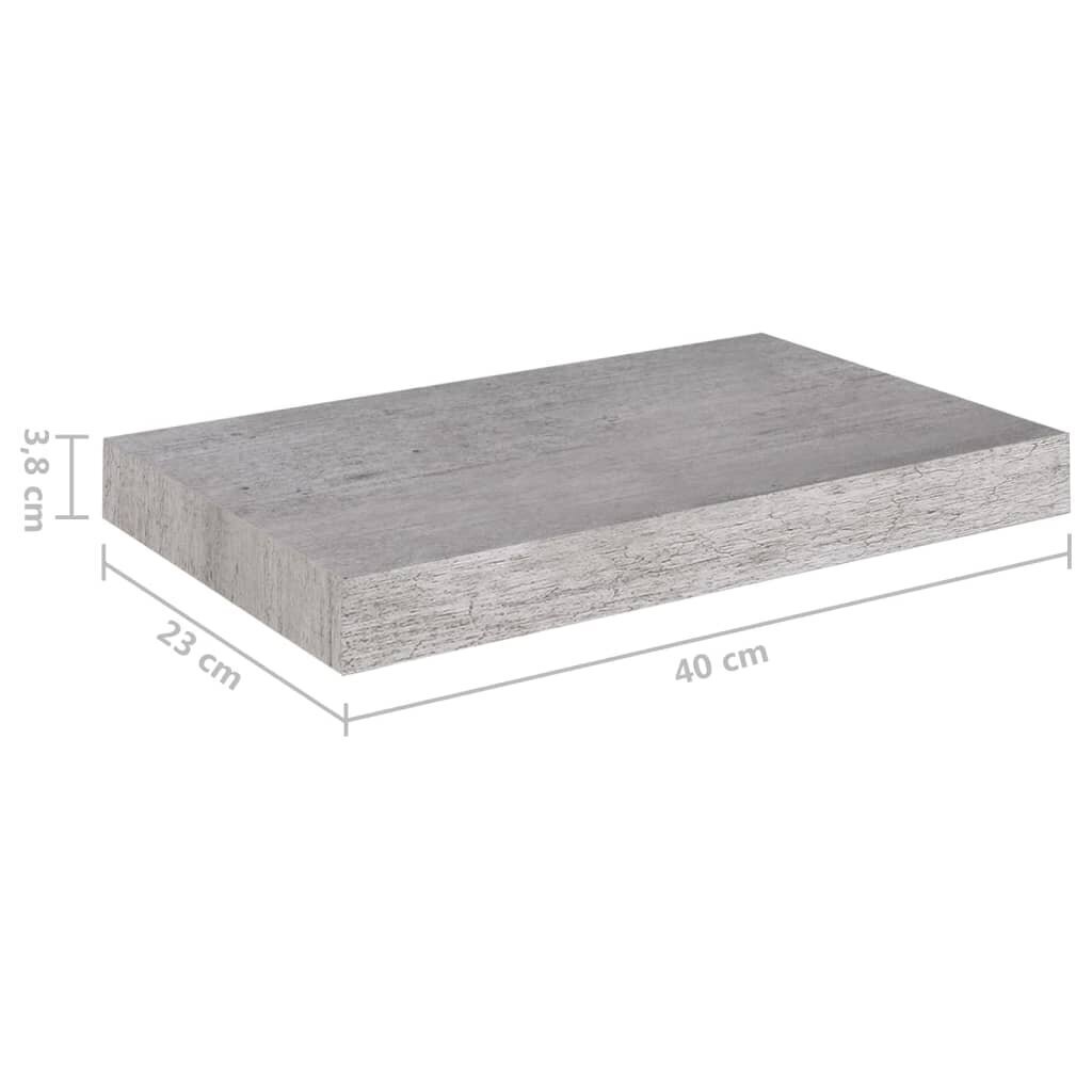 Rippseinariiul, 40x23x3,8 cm, hall hind ja info | Riiulid | kaup24.ee