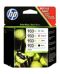 Kassettide komplekt HP 932XL (C2P42AE) must, sinine, lillakaspunane, kollane hind ja info | Tindiprinteri kassetid | kaup24.ee