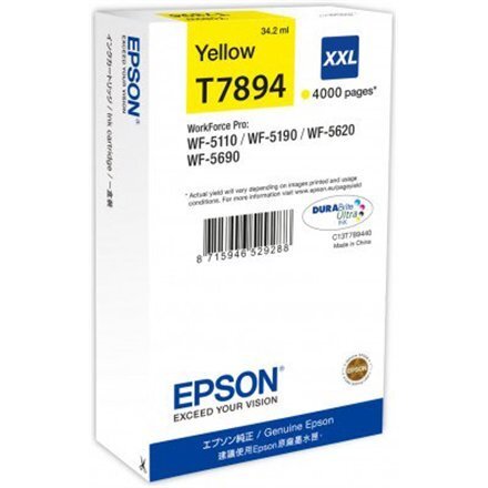 Epson - Tusz C13T789440/34,2ml Yellow/do WF-5xxx Series hind ja info | Tindiprinteri kassetid | kaup24.ee
