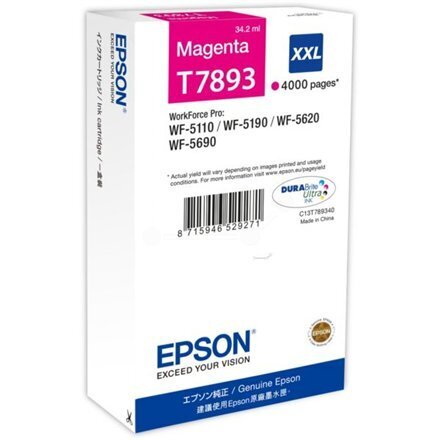 Epson C13T789340/34,2ml Magenta/ sobib WF-5xxxSeries цена и информация | Tindiprinteri kassetid | kaup24.ee