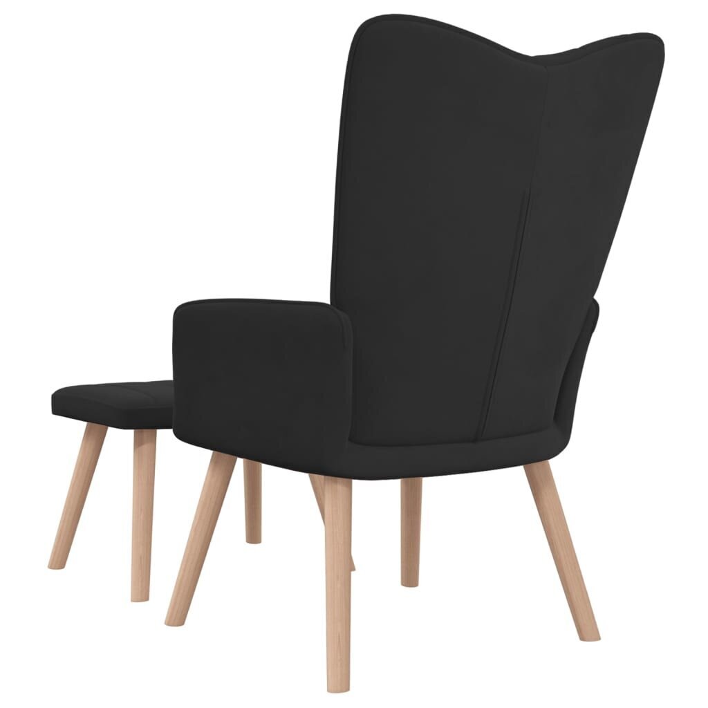 Poilsio kėdė su pakoja, juoda hind ja info | Tugitoolid ja tugitoolvoodid | kaup24.ee