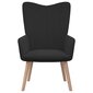 Poilsio kėdė su pakoja, juoda цена и информация | Tugitoolid ja tugitoolvoodid | kaup24.ee