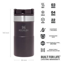 Termoskruus The NeverLeak Travel Mug, 0.25 l, matt must hind ja info | Termosed, termostassid | kaup24.ee