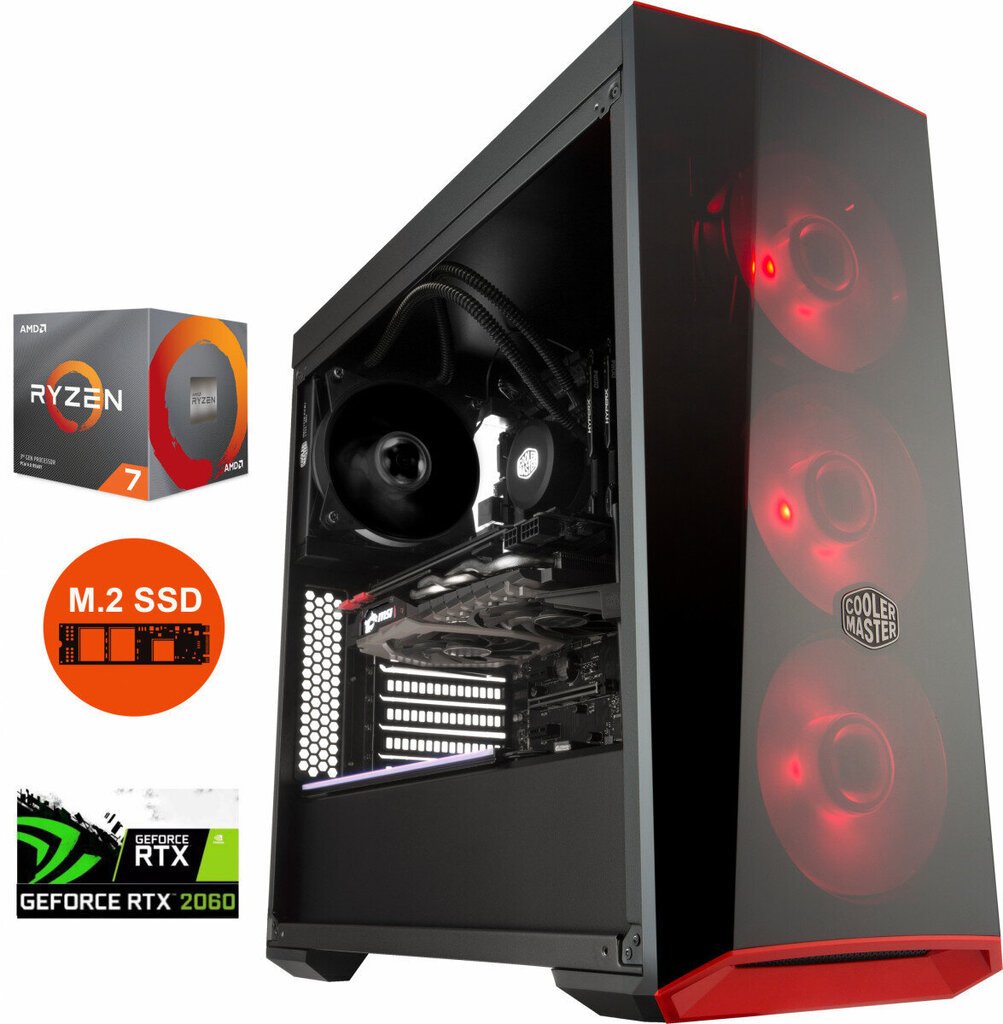 Mdata Gamer Ryzen 7 3800X 16GB 1TB NVME 2TB HDD RTX 2060 6GB Windows 10 цена и информация | Lauaarvutid | kaup24.ee