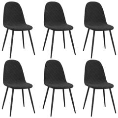 Valgomojo kėdės, 6 vnt., juodos hind ja info | Söögilaua toolid, köögitoolid | kaup24.ee