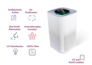 3in1 õhupuhastussüsteem: PM2.5 õhu ionisaator Aroomiteraapia funktsioon. цена и информация | Очистители воздуха | kaup24.ee