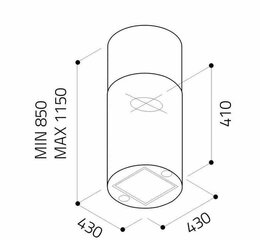 Elica Tube Pro Island BL/A/43 hind ja info | Õhupuhastid | kaup24.ee