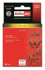 ActiveJet ink ACC-551YN Canon CLI-551Y Yellow hind ja info | Tindiprinteri kassetid | kaup24.ee