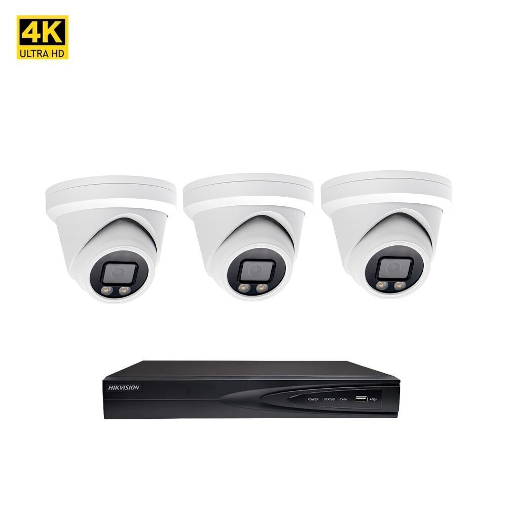 Valvekaamera 8MP Dome VAI2385HKB + Hikvision NVR 7604 komplekt цена и информация | Valvekaamerad | kaup24.ee