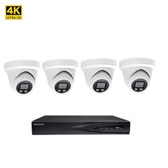 Камера видеонаблюдения 8 MP Dome VAI2385HKB + комплект Hikvision NVR 7604 цена и информация | Камеры видеонаблюдения | kaup24.ee