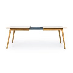 Раздвижной обеденный стол Dot 160 - 205 см, белый/дуб цена и информация | Комплекты мебели для столовой | kaup24.ee