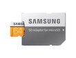 Mälukaart Samsung EVO microSDXC 64GB UHS-I U3 (60MB/s/100MB/s) hind ja info | Mobiiltelefonide mälukaardid | kaup24.ee