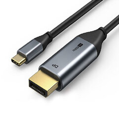 Kaabel USB-C - DisPlay Port, 4K, Ultra HD, 1.8 m, 1.2 ver. hind ja info | Kaablid ja juhtmed | kaup24.ee