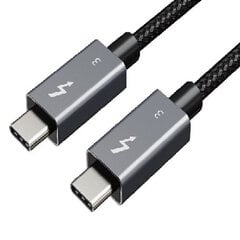 Kaabel Thunderbolt 3, USB-C - USB-C, 40Gbps, 100W, 20V/ 5A, 4K/ 60HZ, 1m hind ja info | Kaablid ja juhtmed | kaup24.ee