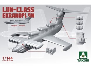 Сборная пластиковая модель Takom - Lun-Class Ekranoplan, 1/144, 3002 цена и информация | Конструкторы и кубики | kaup24.ee