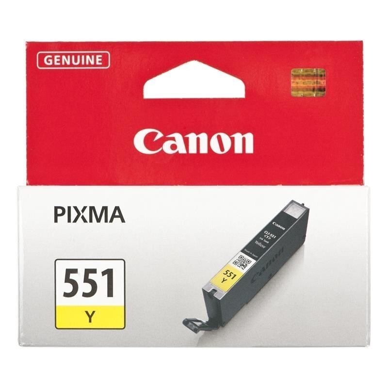 Tindikassett Canon CLI-551 Y, kollane, 7 ml hind ja info | Tindiprinteri kassetid | kaup24.ee