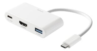 Adapter Deltaco USBC-HDMI23, USB-C/HDMI/USB-A hind ja info | USB jagajad, adapterid | kaup24.ee
