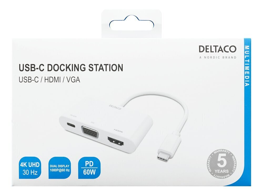 USB-C dockningsstation Deltaco USBC-1266