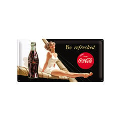 Металлическая пластина Nostalgic Art Coca-Cola Be Refresh, 25х50см цена и информация | Детали интерьера | kaup24.ee