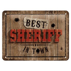 Metallplaat 15x20cm / Best Sheriff in Town hind ja info | Sisustuselemendid | kaup24.ee