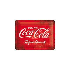 Metallplaat 15x20cm / Coca-Cola logo hind ja info | Sisustuselemendid | kaup24.ee