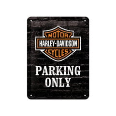 Metallplaat 15x20cm / Harley-Davidson Parking only hind ja info | Sisustuselemendid | kaup24.ee