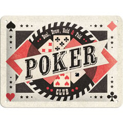 Nostalgic Art металлическая пластина Poker Club, 15x20 см цена и информация | Детали интерьера | kaup24.ee
