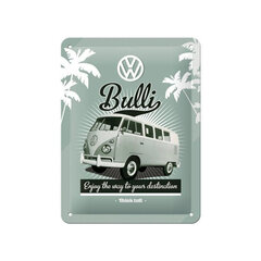 Metallplaat 15x20cm / VW Bulli, Enjoy the way to your destination цена и информация | Декорации для сада | kaup24.ee