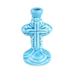 Подсвечник керамический «Крест малый», голубой цена и информация | Церковная утварь | kaup24.ee