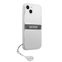 GUHCP13SKB4GGR Guess PU/TPU 4G Grey Stripe Case for iPhone 13 Mini Transparent цена и информация | Чехлы для телефонов | kaup24.ee