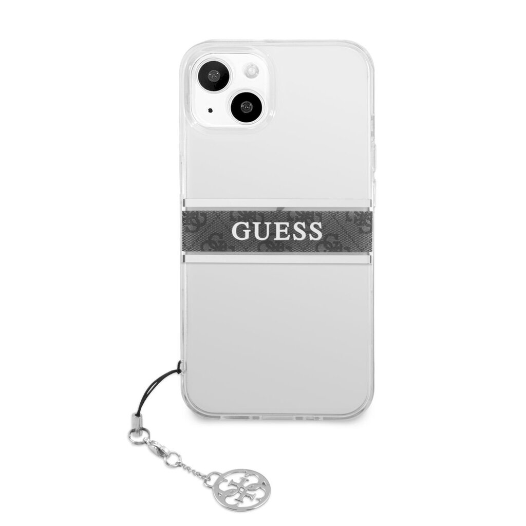 GUHCP13SKB4GGR Guess PU/TPU 4G Grey Stripe Case for iPhone 13 Mini Transparent hind ja info | Telefoni kaaned, ümbrised | kaup24.ee