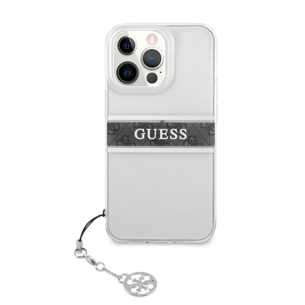 GUHCP13LKB4GGR Guess PU/TPU 4G Grey Stripe Case for iPhone 13 Pro Transparent цена и информация | Telefoni kaaned, ümbrised | kaup24.ee